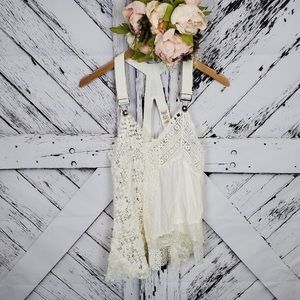 Lacy white free people top